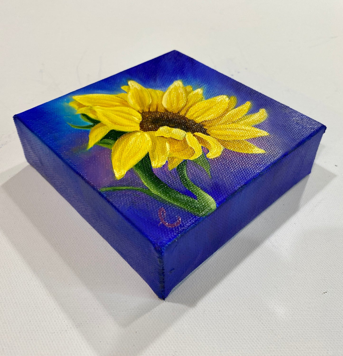 Mini Sunflower Original Oil Painting