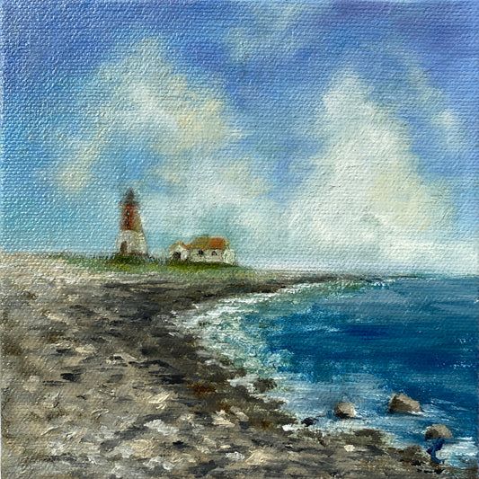 Small 6x6" Point Judith Lighthouse in Narragansett, RI