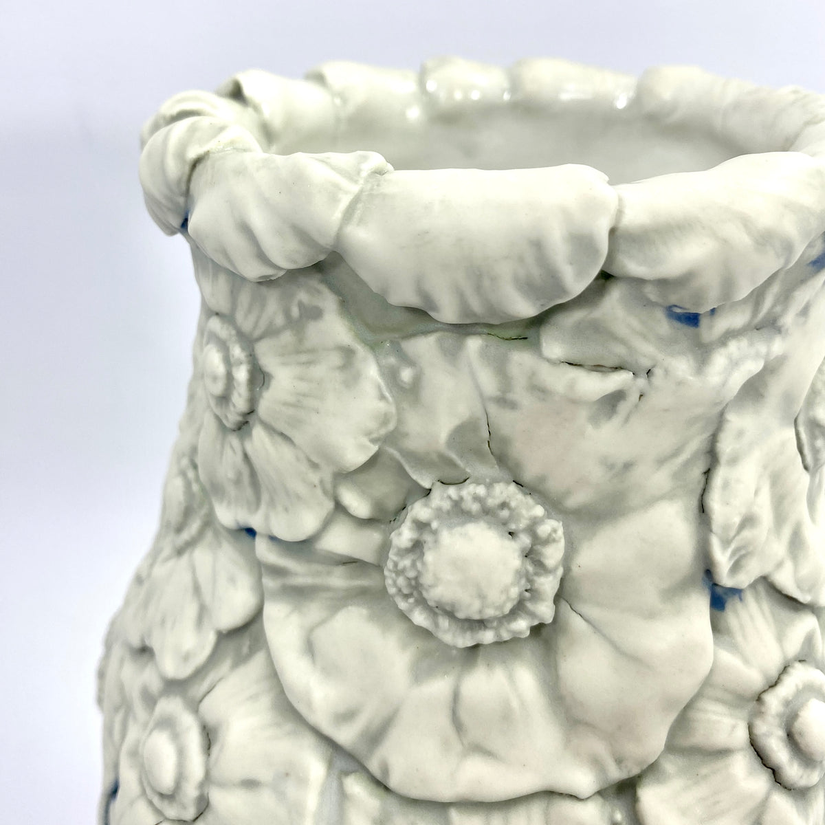 Botanical Relief: Coastal — Fog porcelain vase detail